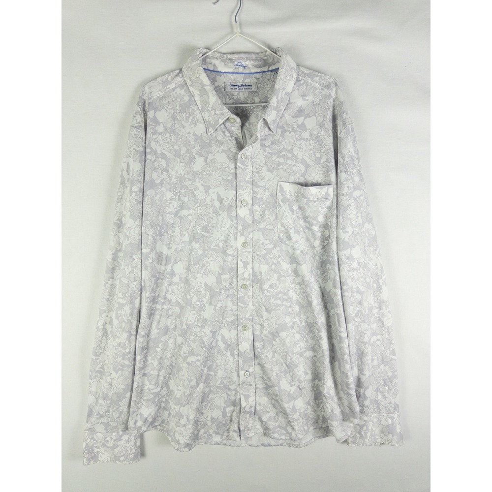 Tommy Bahama San Lucio Stretch Button Down Shirt Mens XXL White Floral Coastal R